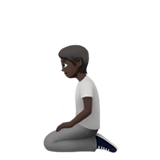 Apple design of the person kneeling: dark skin tone emoji verson:ios 16.4