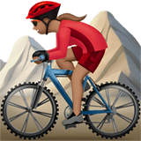 Apple design of the woman mountain biking: medium skin tone emoji verson:ios 16.4