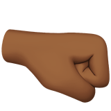 Apple design of the right-facing fist: medium-dark skin tone emoji verson:ios 16.4
