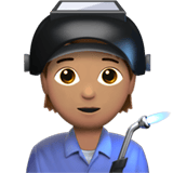 Apple design of the factory worker: medium skin tone emoji verson:ios 16.4