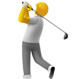 Apple design of the person golfing emoji verson:ios 16.4