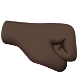 Apple design of the right-facing fist: dark skin tone emoji verson:ios 16.4