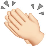 Apple design of the clapping hands: light skin tone emoji verson:ios 16.4