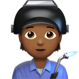Apple design of the factory worker: medium-dark skin tone emoji verson:ios 16.4
