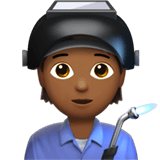 Apple design of the factory worker: medium-dark skin tone emoji verson:ios 16.4
