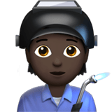 Apple design of the factory worker: dark skin tone emoji verson:ios 16.4
