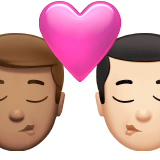 Apple design of the kiss: man man medium skin tone light skin tone emoji verson:ios 16.4