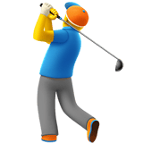 Apple design of the man golfing emoji verson:ios 16.4