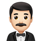Apple design of the man in tuxedo: light skin tone emoji verson:ios 16.4