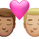 Apple design of the kiss: man man medium skin tone medium-light skin tone emoji verson:ios 16.4