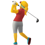Apple design of the woman golfing emoji verson:ios 16.4