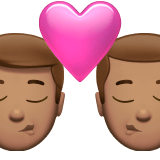 Apple design of the kiss: man man medium skin tone emoji verson:ios 16.4