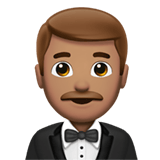 Apple design of the man in tuxedo: medium skin tone emoji verson:ios 16.4