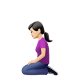 Apple design of the woman kneeling: light skin tone emoji verson:ios 16.4
