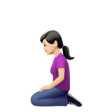 Apple design of the woman kneeling: light skin tone emoji verson:ios 16.4