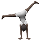 Apple design of the person cartwheeling: dark skin tone emoji verson:ios 16.4