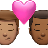 Apple design of the kiss: man man medium skin tone medium-dark skin tone emoji verson:ios 16.4