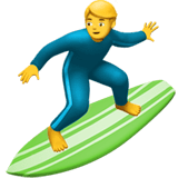 Apple design of the man surfing emoji verson:ios 16.4