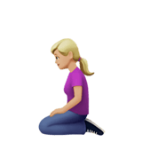 Apple design of the woman kneeling: medium-light skin tone emoji verson:ios 16.4