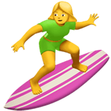Apple design of the woman surfing emoji verson:ios 16.4