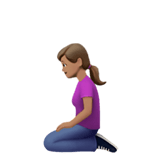 Apple design of the woman kneeling: medium skin tone emoji verson:ios 16.4