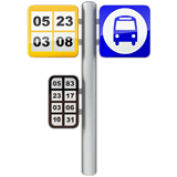 Apple design of the bus stop emoji verson:ios 16.4