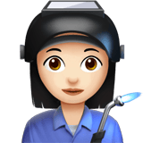 Apple design of the woman factory worker: light skin tone emoji verson:ios 16.4