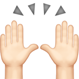 Apple design of the raising hands: light skin tone emoji verson:ios 16.4