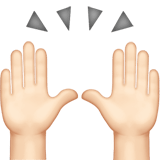 Apple design of the raising hands: light skin tone emoji verson:ios 16.4