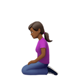 Apple design of the woman kneeling: medium-dark skin tone emoji verson:ios 16.4