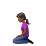 Apple design of the woman kneeling: medium-dark skin tone emoji verson:ios 16.4