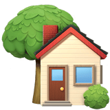 Apple design of the house with garden emoji verson:ios 16.4