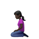 Apple design of the woman kneeling: dark skin tone emoji verson:ios 16.4