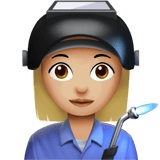 Apple design of the woman factory worker: medium-light skin tone emoji verson:ios 16.4