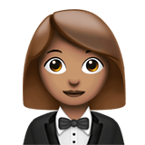 Apple design of the woman in tuxedo: medium skin tone emoji verson:ios 16.4