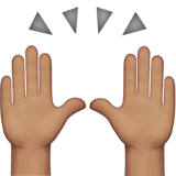 Apple design of the raising hands: medium skin tone emoji verson:ios 16.4