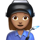 Apple design of the woman factory worker: medium skin tone emoji verson:ios 16.4