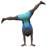 Apple design of the man cartwheeling: dark skin tone emoji verson:ios 16.4