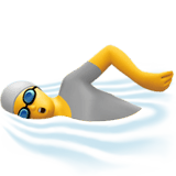 Apple design of the person swimming emoji verson:ios 16.4