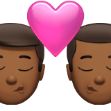 Apple design of the kiss: man man medium-dark skin tone emoji verson:ios 16.4