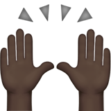 Apple design of the raising hands: dark skin tone emoji verson:ios 16.4