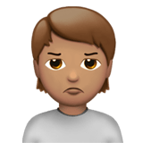 Apple design of the person pouting: medium skin tone emoji verson:ios 16.4