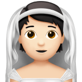 Apple design of the person with veil: light skin tone emoji verson:ios 16.4
