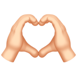 Apple design of the heart hands: light skin tone emoji verson:ios 16.4