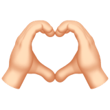 Apple design of the heart hands: light skin tone emoji verson:ios 16.4