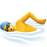Apple design of the man swimming emoji verson:ios 16.4