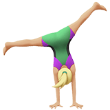 Apple design of the woman cartwheeling: medium-light skin tone emoji verson:ios 16.4