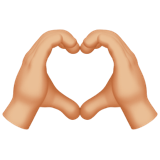 Apple design of the heart hands: medium-light skin tone emoji verson:ios 16.4