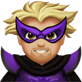 Apple design of the man supervillain: medium-light skin tone emoji verson:ios 16.4
