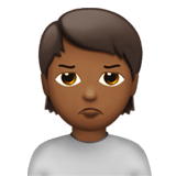 Apple design of the person pouting: medium-dark skin tone emoji verson:ios 16.4